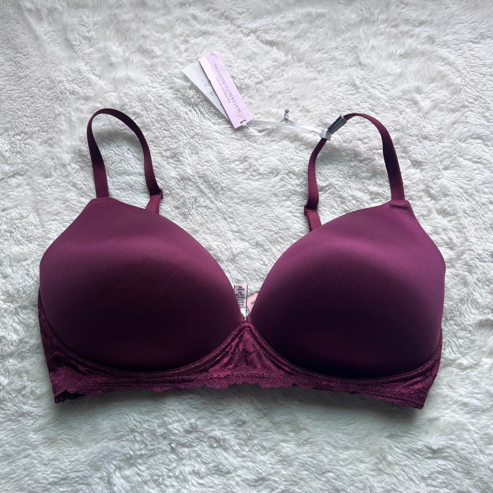 Victoria's Secret Body By Victoria Wireless Maternity Nursing Bra Plum 36DDD NEW